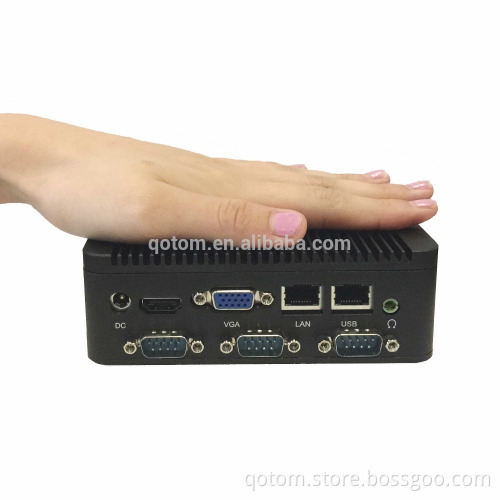 Dual Lan 4 Serial ports mini pc Qotom-Q180P dual core J1800 processor aluminum fanless mini pc win 7/win8/win 10/Linux HTPC